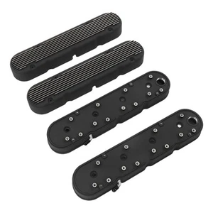 .* Finned Valve Cover Kit With Gaskets Aluminum Matte Black For LS1 LS2 - Picture 1 of 12