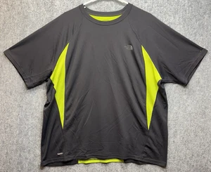 North Face XXL Tshirt Gray Lime Green Side & Back Panel Vapor Wick Flight Series - Picture 1 of 10