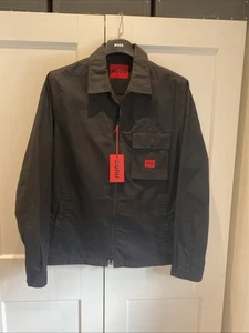 HUGO BOSS EMMOND SUMMER WEIGHT JACKET/ OVER SHIRT BLACK SZ MEDIUM BNWT RRP £129 - Picture 1 of 9