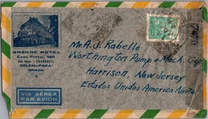 BRAZIL 1940-50'S WWII ILLUSTRATED CENSORED AIRMAIL COVER ADDR USA CANC BELEM - Picture 1 of 2