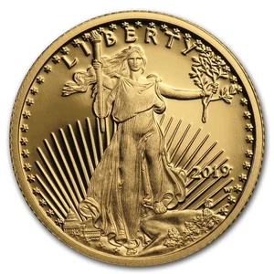 2019-W 1/4 oz Proof American Gold Eagle (w/Box & COA) - Picture 1 of 6