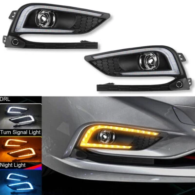 DRL Daytime Running Light for Chevrolet Cruze 2016 2017 2018 LED Fog Lamp Bezel - Image 1 of 4