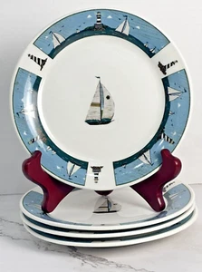 Oneida Casual Settings Sailboat Salad Dessert Plates Set (4) - Picture 1 of 22