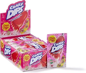 CHUPA CHUPS CRAZY DIPS POPPING CANDY+LOLLIPOP PACK OF 24 - Picture 1 of 3