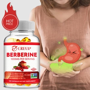 Berberine 1000mg -Lower Blood Sugar & Cholesterol, Heart & Cardiovascular Health - Picture 1 of 12