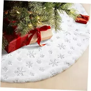 48 Inches Christmas Tree Skirt for Xmas Tree Holiday Party 48 INCH Silver - Picture 1 of 8