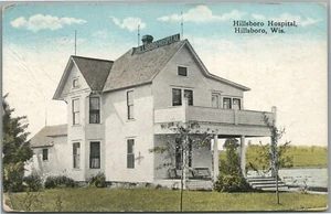 HILLBORO WI HOSPITAL ANTIQUE POSTCARD - Picture 1 of 2