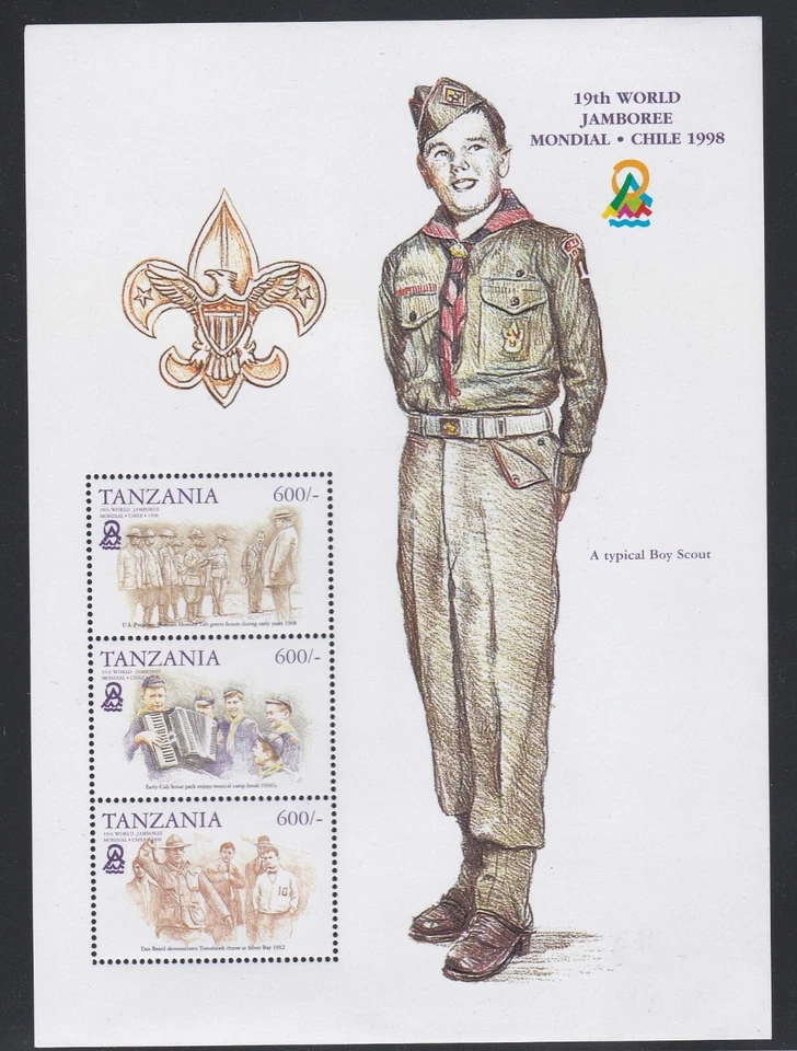 TANZANIA 1998 MNH BOY SCOUT SOUVENIR SHEET - Image 1 of 1