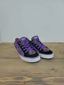 Vans Tory Low Size 6 womens leopard zebra print purple black VN-0UCR8VG  - Picture 1 of 6