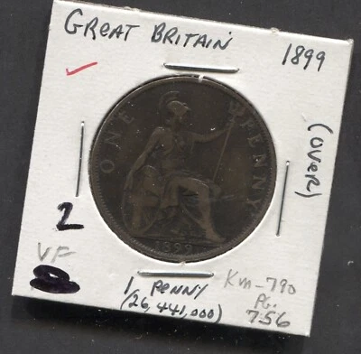 1899-Gran Bretaña - VF/1 centavo Foto 1 de 2