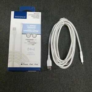 Câble tressé Insignia Apple MFi certifié 3 m (10 pi) Lightning vers USB-A - Photo 1 sur 3