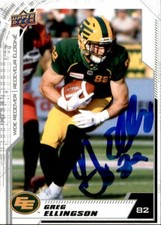 Greg Ellingson Signed 2020 Upper Deck CFL Football Card Edmonton Eskimos
