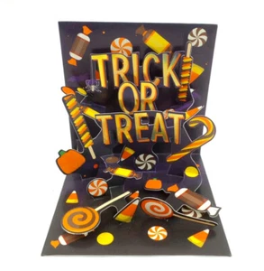 Happy Halloween Greeting Card 3D Pop Up Halloween Candy Treasures - Picture 1 of 6