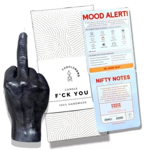 -28% CandleHand Fu*k YOU Hand Gesture Candle & Mood Alert Pad NEW £48.00 RRP - Picture 1 of 24