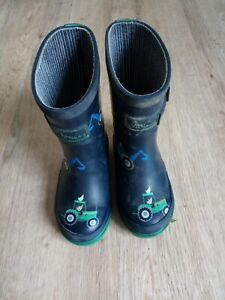 Boys Joules Winter Printed Fleece Lined Welly Boot