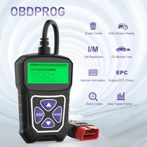 OBDPROG MT100 OBD2 Code Reader EOBD Scanner Car Check Engine Diagnostic Tool US - Picture 1 of 8