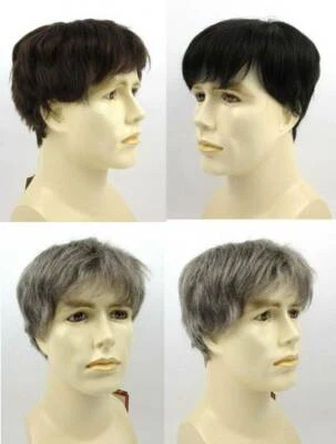 PARA HOMBRES HOMBRE PELO CORTO LISO CAPAS CEPILLADO ESPALDA COMPLETA MARCA DISFRAZ Foto 1 de 4