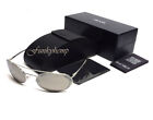 NWT Authentic Prada PR66V61 Oval Silver/Gray Polarized Sunglasses 51-20-140