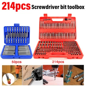 214/50pc HSS Drill Bit Set Screwdriver Bits Storage Case DIY for Wood & Metal - Picture 1 of 19