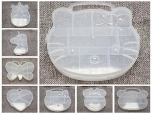 Caja de plástico transparente compartimentos exhibición de cuentas contenedor de almacenamiento varias formas - Imagen 1 de 29