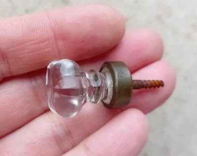 Poignée ancienne en verre de meuble   N°9 - Photo 1/4