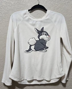 Disney Thumper Bambi M 8-10 Soft Fuzzy Pajama Lounge Top  Long Sleeve Sleep - Picture 1 of 3
