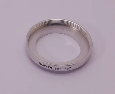 BOWER 30-37MM CLEAN SILVER HIGH QUALITY METAL STEP UP FILTER RING MADE IN JAPAN - Image 1 of 2