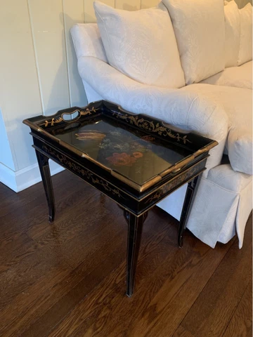 Vintage Lacquered Chinoiserie Tray Table Cover
