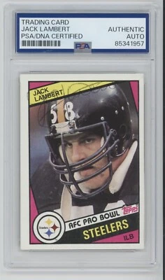 1984 Topps Jack Lambert #167 Signed Autographed PSA Slabbed HOF - Image 1 of 2