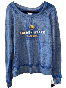 Golden State Warriors Crewneck Blue Sweatshirt NBA Basketball Sweater Size L NEW - Picture 1 of 7