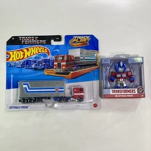 Hot Wheels Track Fleet Optimus Prime Transformers 1:64 & Jada Metalfigs Lot - Picture 1 of 17
