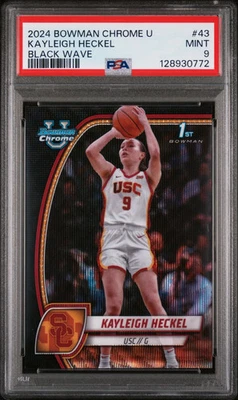2024 Bowman Chrome University Kayleigh Heckel #43 Black Wave PSA 9 USC - image 1 of 2