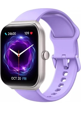 Smart Watch for Women Men 1.95" Fitness Tracker Watch with iOS Android Lilac NEW - Image 1 of 4