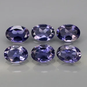 Oval 7x5 mm.Ravishing Color&Full Fire Natural Violet Iolite Africa 6Pcs/3.93Ct. - Picture 1 of 6