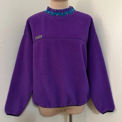 De Colección Columbia Sportswear Polar Pullover XL Mujer Púrpura Sudadera Años 90 Azteca  Foto 1 de 4