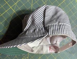 VTG Kromer Hat Universal Fit Blue HICKORY STRIPE Welding CONDUCTORS USA Cap - Picture 1 of 9