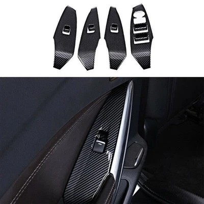 PARA Mazda 6 Atenza 2017-2019 Fibra de Carbono Panel Elevador Interruptor Cubierta Tapicería Foto 1 de 4