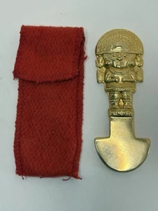 Vintage Gold Plated Peruvian Mayan Aztec Tumi Pendant, Paperweight - Picture 1 of 5