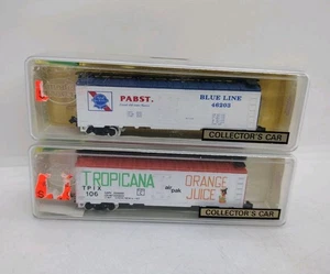 Model Power Train Cars N Scale Tropicana Orange Juice And Pabst Blue Ribbon - Picture 1 of 10