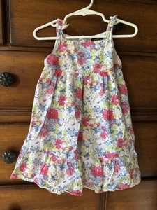 Gap Baby Vintage Classic Girls Dress Multi(Pink/Wht/Blu Floral Print Sz 18/24mo - Picture 1 of 9