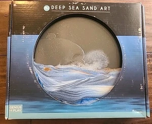 9 Zoll bewegliche Sandkunst Bild 3D Tiefsee Sandlandschaft in flüssigem beweglichem rundem Glas - Bild 1 von 3