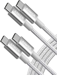 Anker New Nylon USB C to USB C Cable (6ft 60W, 2-Pack), USB 2.0 Type C - Picture 1 of 7