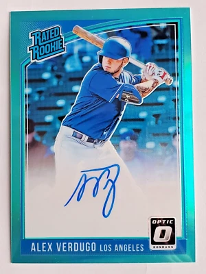 Alex Verdugo 2018 Donruss Optic Auto Rated Rookie Aqua Prizm 56/125 Autograph RC - Image 1 of 4