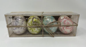Mackenzie Childs Bunny Hop Scroll Eggs Set of 4 Capriz Spring Easter_New - Picture 1 of 10