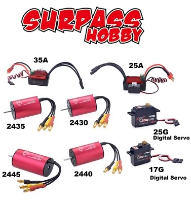 Surpass Hobby brushless motor 2430/35/40/45 + Esc 25/35A+Servo 17/25G metal gear - Immagine 1 di 4