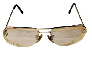 VTG Gold Aviator Glasses Frames UNIVIS Bronzini USA UF115 60/18 Bifocals Pilot - Picture 1 of 8