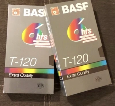 Blank VHS Tapes Set Of 2 BASF, High Quality For Recording New & Sealed - Image 1 of 2