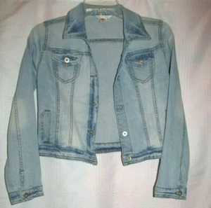TOTAL GIRL Denim Jacket Youth Junior XL Faded Button Down Stone Wash Stretch Fit - Bild 1 von 9