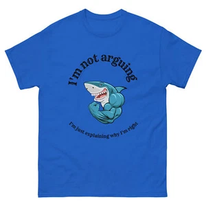 Shark Muscle Flex: Humorvolles & sarkastisches klassisches Herren-T-Shirt - perfektes Geschenk für Spaß - Bild 1 von 27