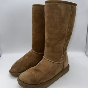 UGG Kids Classic Tall II 1017713K Brown Suede Mid Calf Pull On Snow Boots Size 5 - Picture 1 of 12